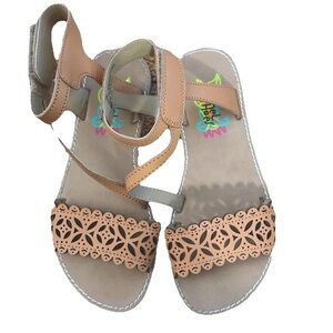 Rachel Shoes Brown Ankle Strap Strappy Sandals Girls Size 1